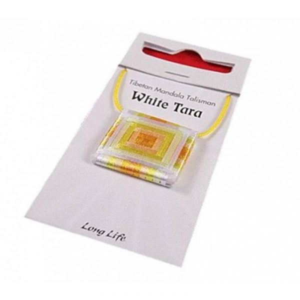 Mandala Talisman hanger Wite Tara -- 2.5x2.5 cm