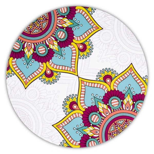 Mandala onderzetters rond turquoise set van 6