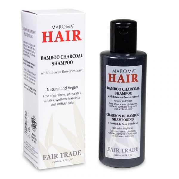 Maroma bamboe houtskool shampoo Fair trade -- 200ml
