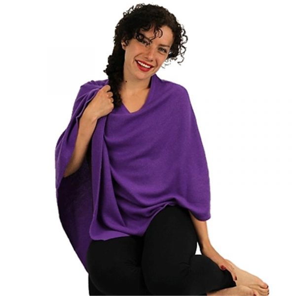 Meditatie Poncho Cashmere paars -- 85x95 cm