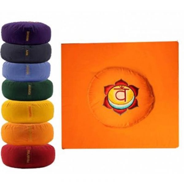 Meditatie SET oranje 2e chakra -- 65x65x5 cm