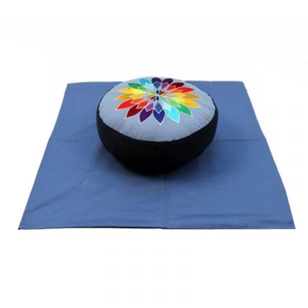 Meditatie SET veelkleurige bloem op blauw -- 65x65x5 cm