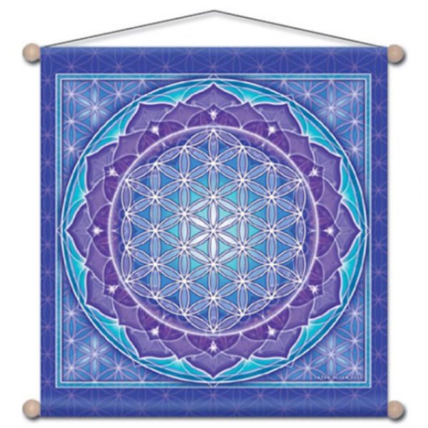 Meditatie banner Bloem des levens -- 38x38 cm