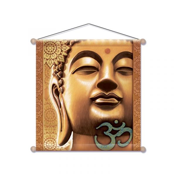 Meditatie banner Gouden Boeddha -- 37.5x37.5 cm