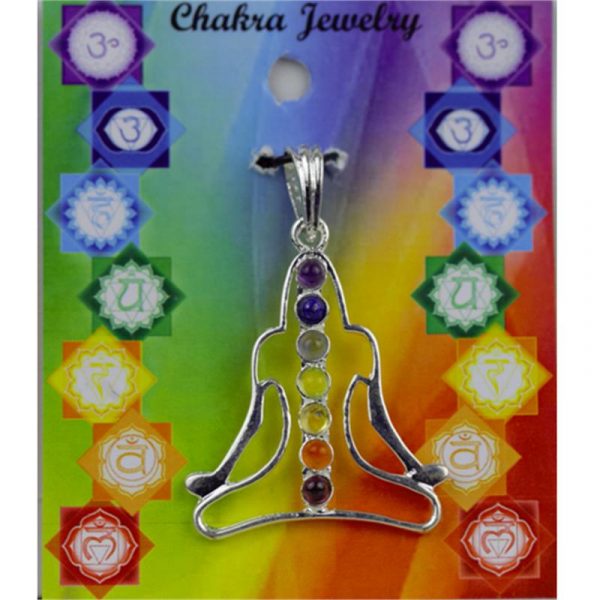 Meditatie chakra hanger messing verzilverd -- 4 cm