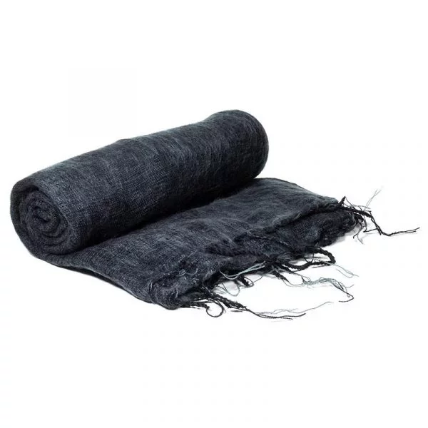 Meditatie omslagdoek effen antraciet -- 200x80 cm