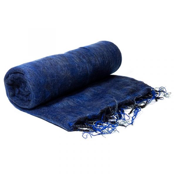Meditatie omslagdoek effen donkerblauw -- 200x80 cm