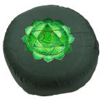 Meditatiekussen 4e chakra Anahata geborduurd -- 33x17 cm