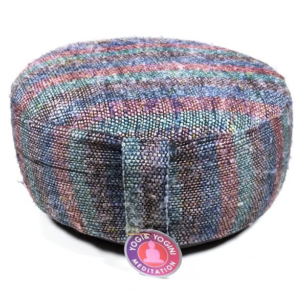 Meditatiekussen veelkleurig gestreept -- 33x17 cm