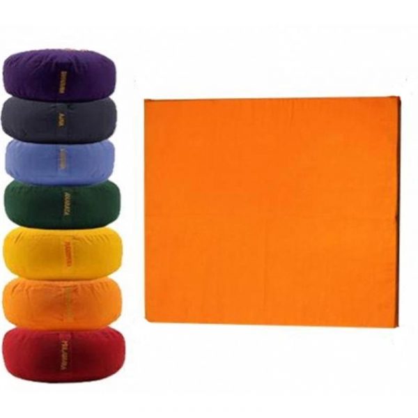 Meditatiemat hoes oranje 2e chakra -- 65x65x5 cm