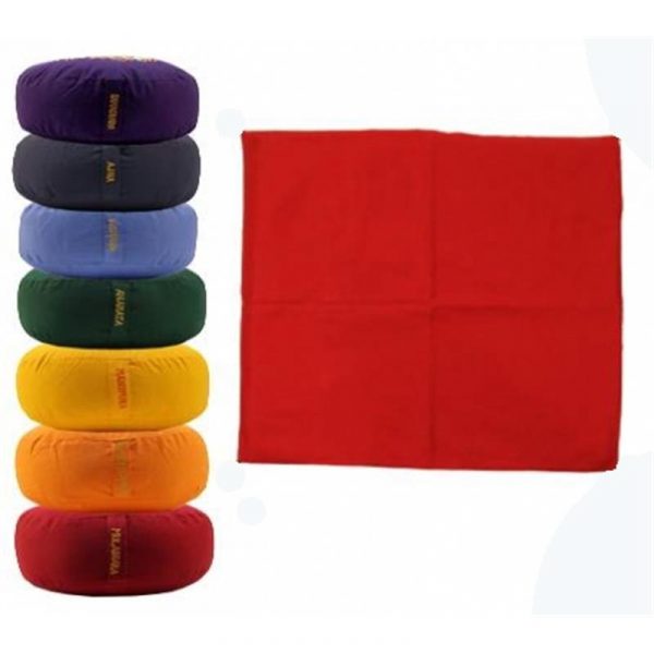 Meditatiemat hoes rood 1e chakra -- 65x65x5 cm