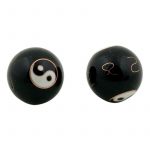 Meridiaankogels Yin Yang zwart -- 3.5 cm