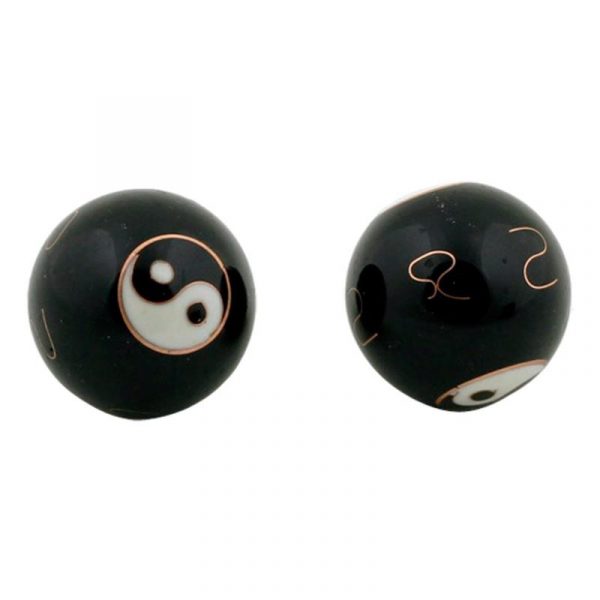 Meridiaankogels Yin Yang zwart -- 3.5 cm