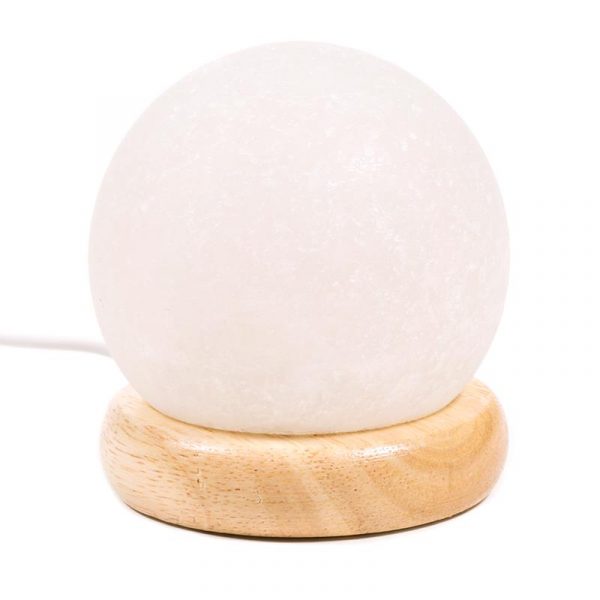 Mini Mood zoutlampje bol wit USB + LED -- 450 g; 9 cm