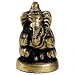Minibeeldje Ganesha zittend messing -- 24 g; 3 cm