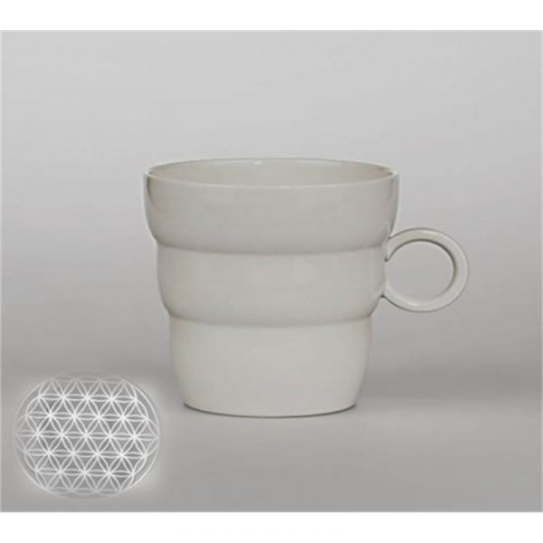 Mok Shinno met Bloem des Levens zilvergrijs -- 300 ml