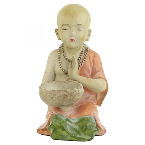 Monnikje met kaarsenhouder -- 1486 g; 22x19x34 cm