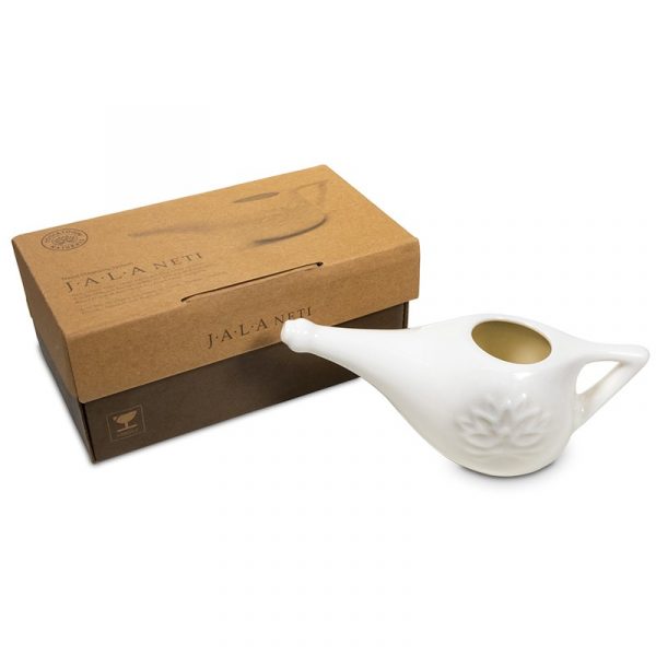 Neti Pot keramiek + 25 gram zout -- 17.5x7 cm; 150 ml