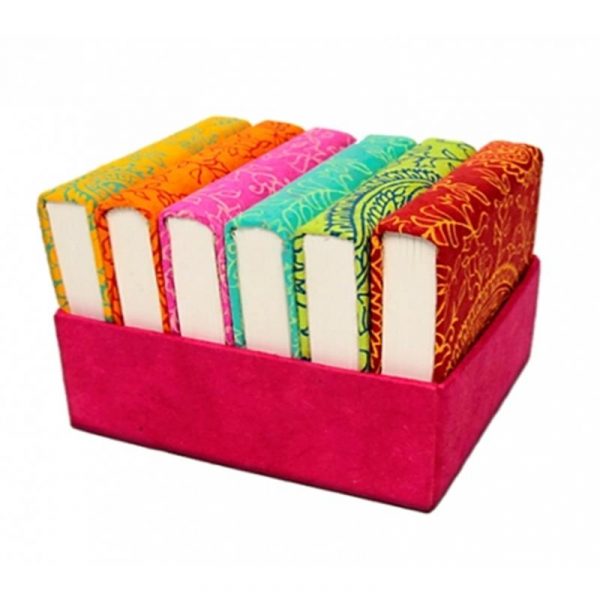 Notitieboekje SET in handgemaakt doosje -- 8x10 cm