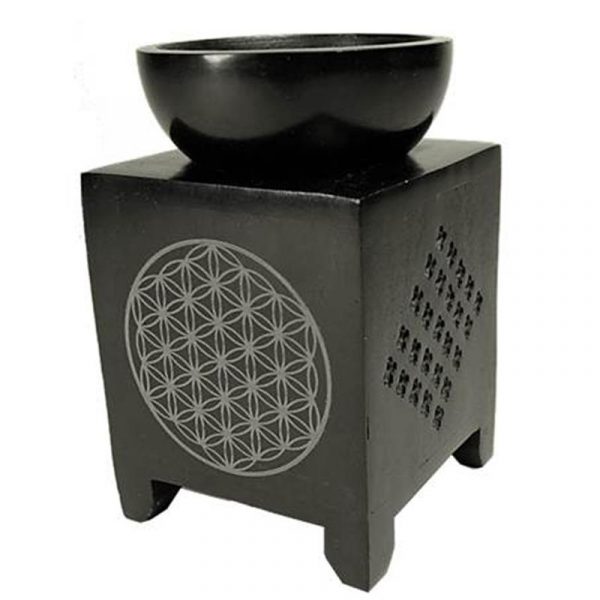 Olieverdamper zeepsteen Bloem des Levens -- 11 cm