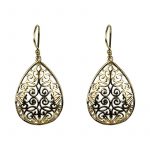 Oorbellen messing druppelvorm goudkleurig -- 3 cm