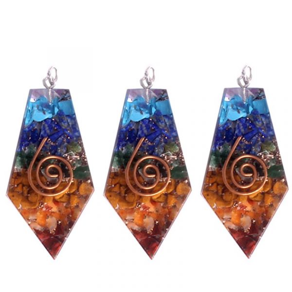 Orgoniet hanger vijfhoekig in meerdere kleuren -- 5x2.5 cm