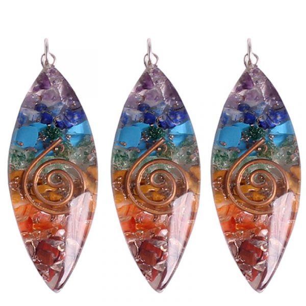 Orgoniet ovaalvormige hanger meerkleurig -- 5 cm