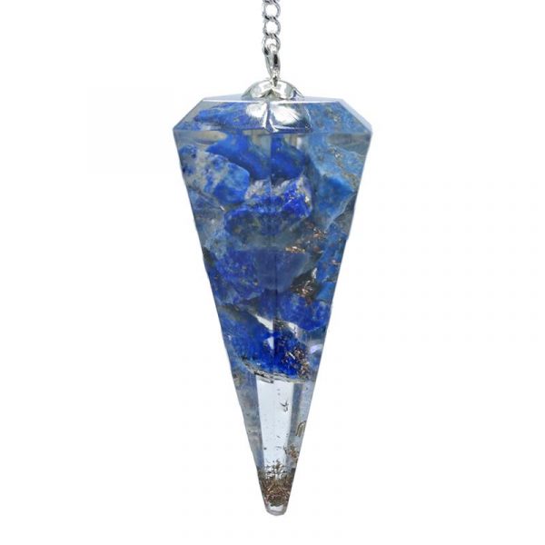 Orgoniet pendel lapis lazuli facet geslepen -- 11 g; 4 cm