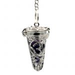 Pendel OHM verzilverd 7 chakra halfedelstenen -- 3.5x1.7 cm