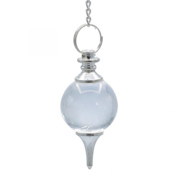 Pendel bergkristal bol & chakraketting -- 24 g; 4.5 cm