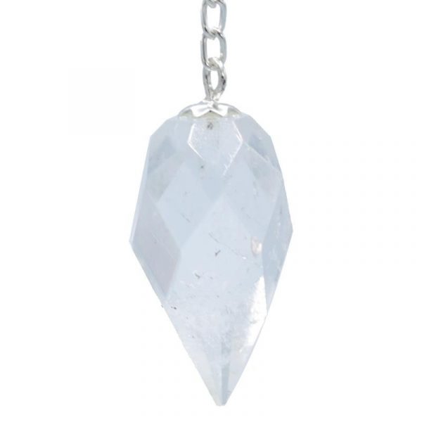 Pendel bergkristal facet druppelvorm -- 12 g; 3 cm