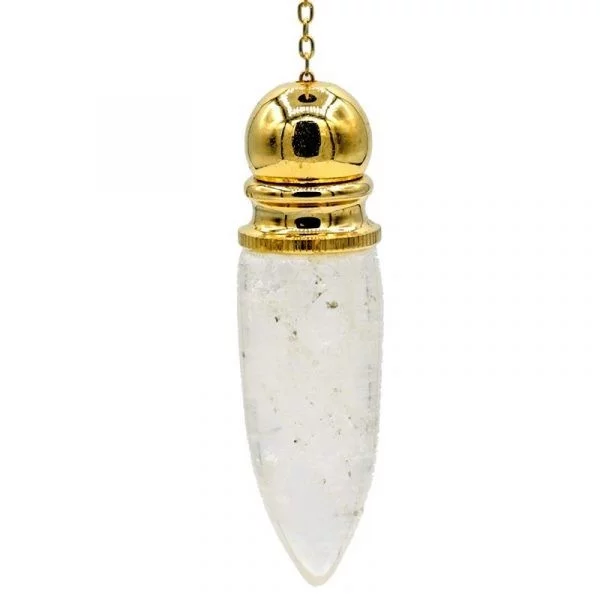 Pendel messing verguld-met bergkristal kamer -- 20 g; 5.3 cm
