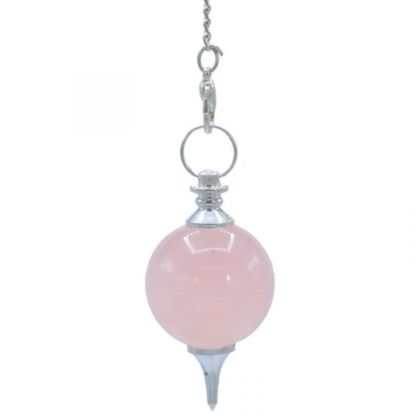 Pendel rozenkwarts bol & chakraketting -- 24 g; 4.5 cm