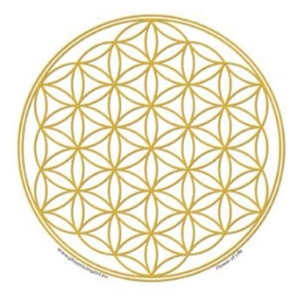 Raamsticker Bloem des Levens Goud -- 10.5 cm