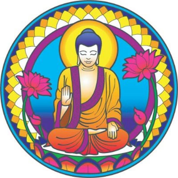 Raamsticker Boeddha Natuur -- 14 cm