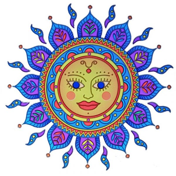 Raamsticker Gouden Zon -- 14 cm