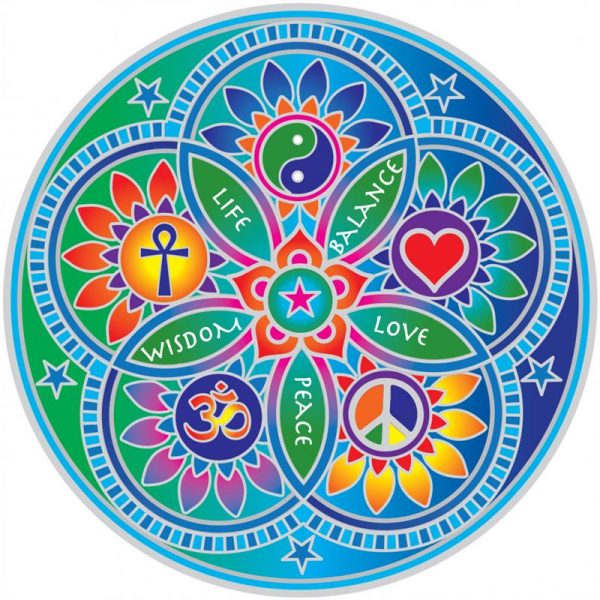 Raamsticker Levende energie Mandala -- 14 cm