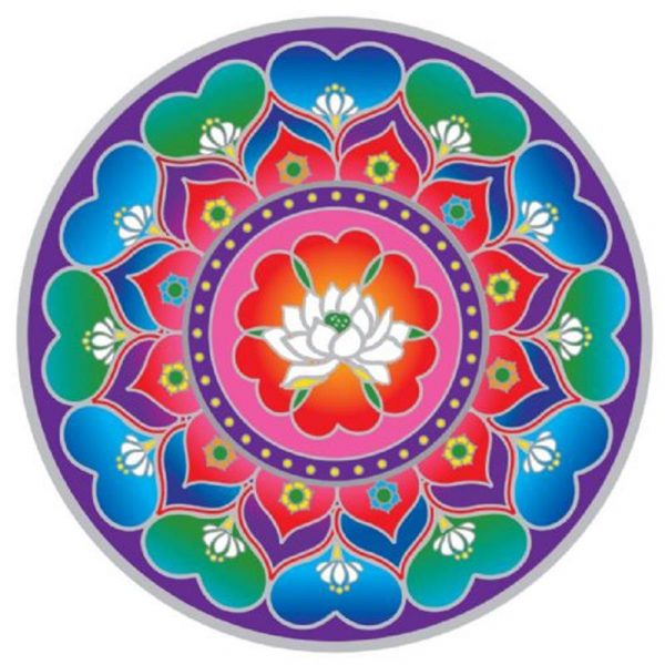 Raamsticker Lotushart Mandala -- 14 cm