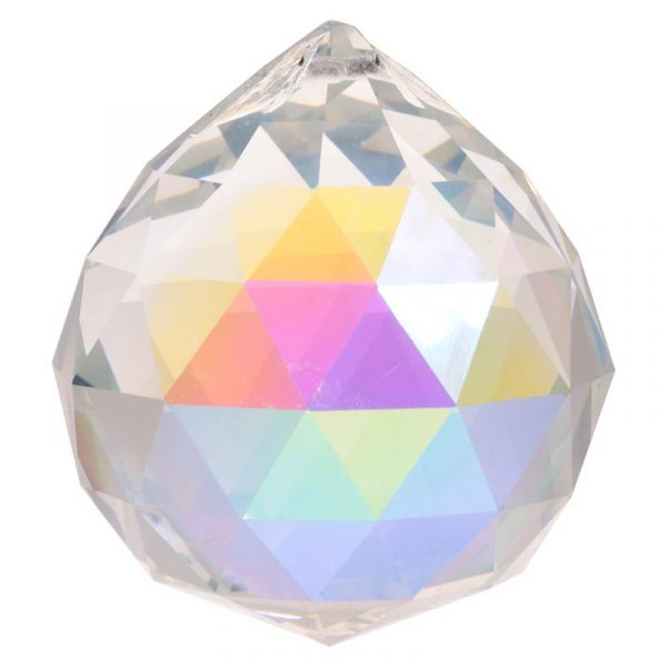 Regenboogkristal bol donker parelmoer AAA kwaliteit -- 5 cm