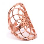 Ring seed of life messing koperkleur -- 3.5x3 cm