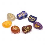 SET 7 chakra trommelstenen met sanskriet letters -- 2.5 cm