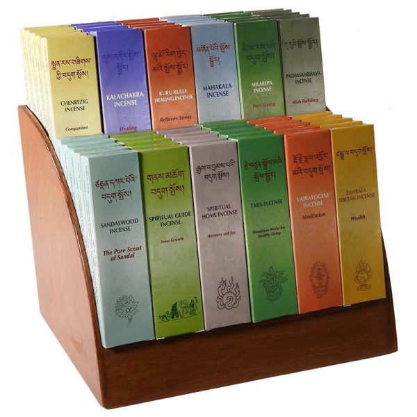 Set: Tibetaanse wierook 72 pakjes + houten display -- 3300 g