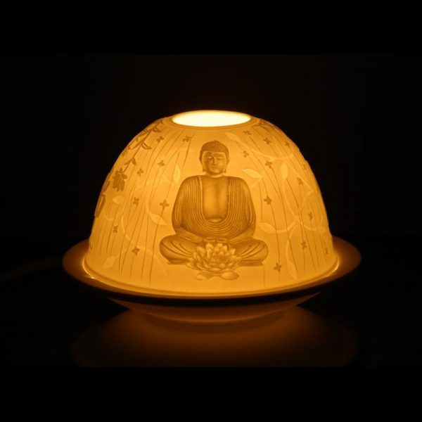 Sfeerlicht porselein Boeddha -- 11.5x7.8 cm