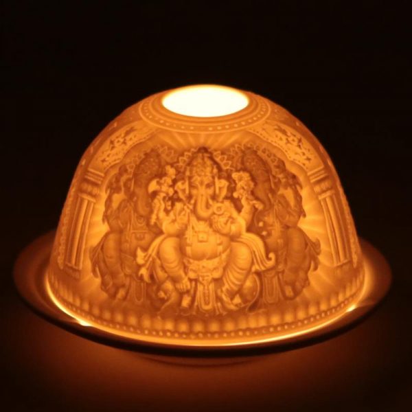 Sfeerlicht porselein Ganesha -- 11.5x7.8 cm