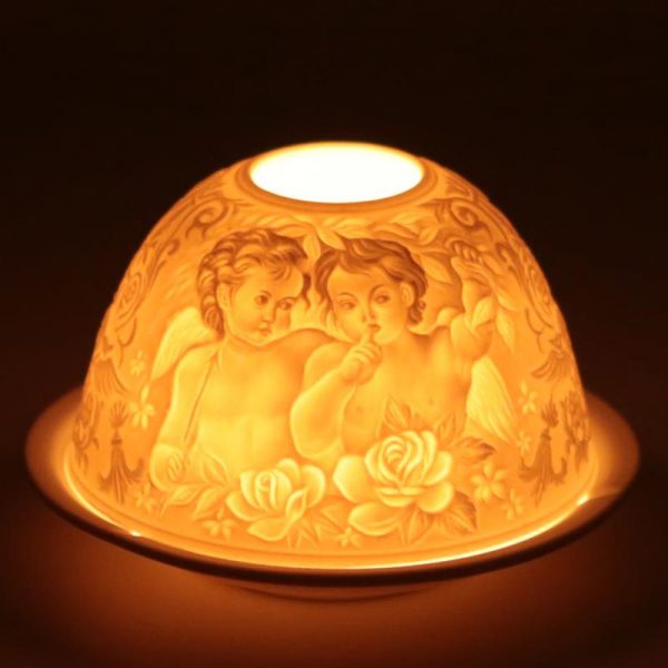 Sfeerlicht porselein Whispering Angels -- 11.5x7.8 cm