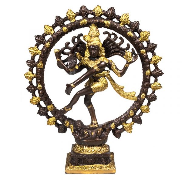 Shiva Nataraj messing 2-kleurig groter -- 2400 g; 27 cm
