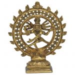 Shiva Nataraja messing dubbele ring goudkleurig -- 420 g; 15
