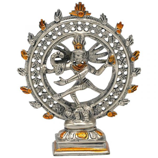 Shiva Nataraja messing dubbele ring tweekleurig -- 420 g; 15