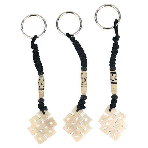 Sleutelhanger Oneindige knoop wit -- 12 cm