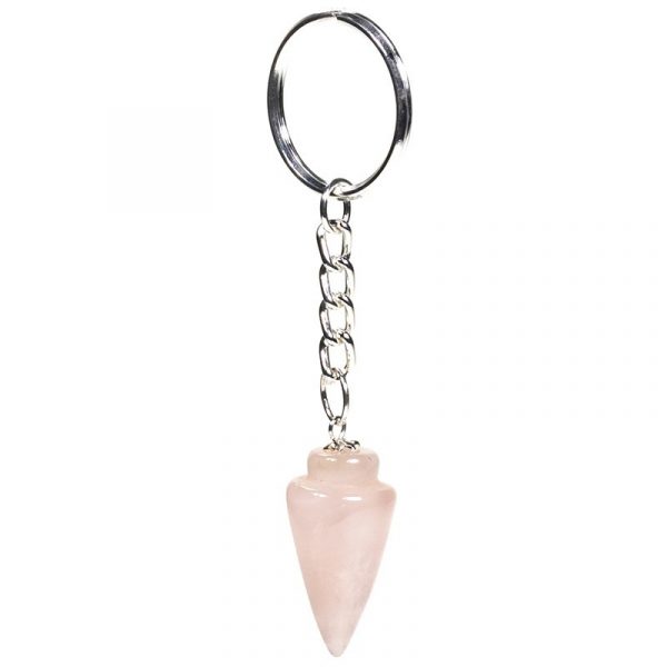 Sleutelhanger pendel rozenkwarts -- 10 cm